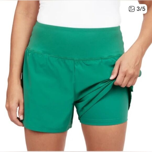 Spyder Green Women's High Waisted Athletic Shorts with Liner XXL - Picture 3 of 6